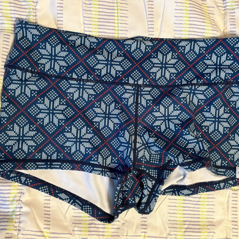 Blue Patterned Women's Shorts